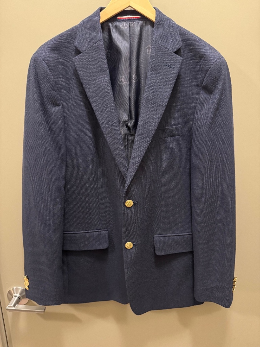 Tommy Hilfiger blue Blazer, gold button, Size 40R